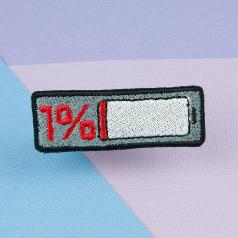 1% Battery Iron on Patch