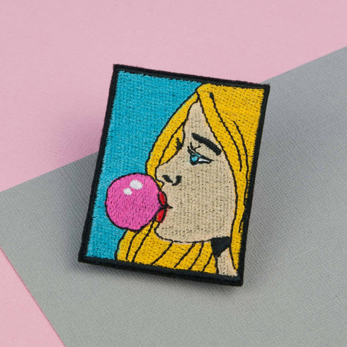Bubble Gum Girl Iron on Patch