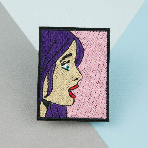 Shocked Girl Iron on Patch