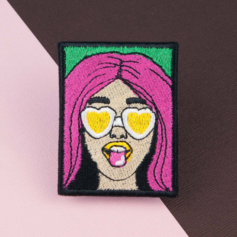 Tongue Girl Iron on Patch