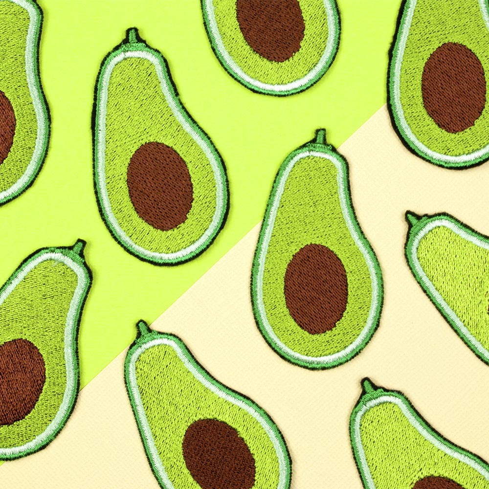 Avocado Iron on / Sew on Embroidered Patch by Hatty Hats Embroidery - The Facts Blog Main Image