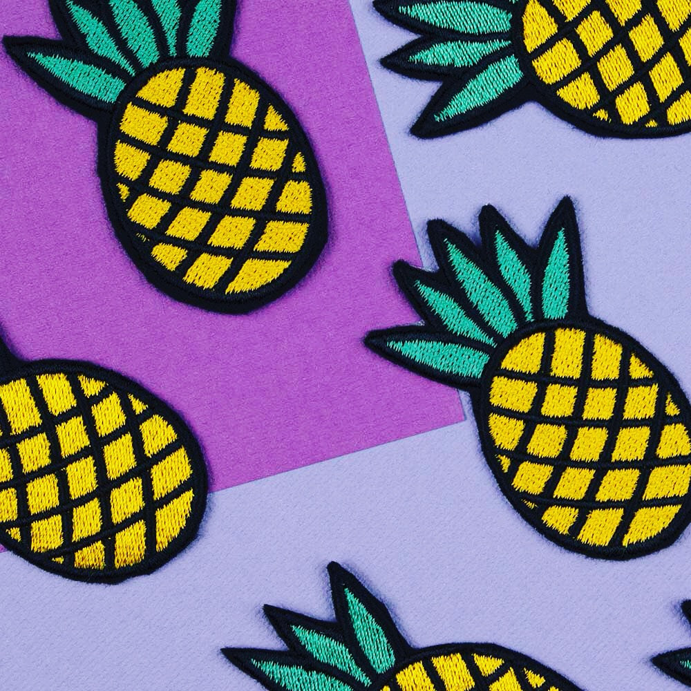 Pineapple Iron on / Sew on Embroidered Patch by Hatty Hats Embroidery - The Facts Blog Main Image