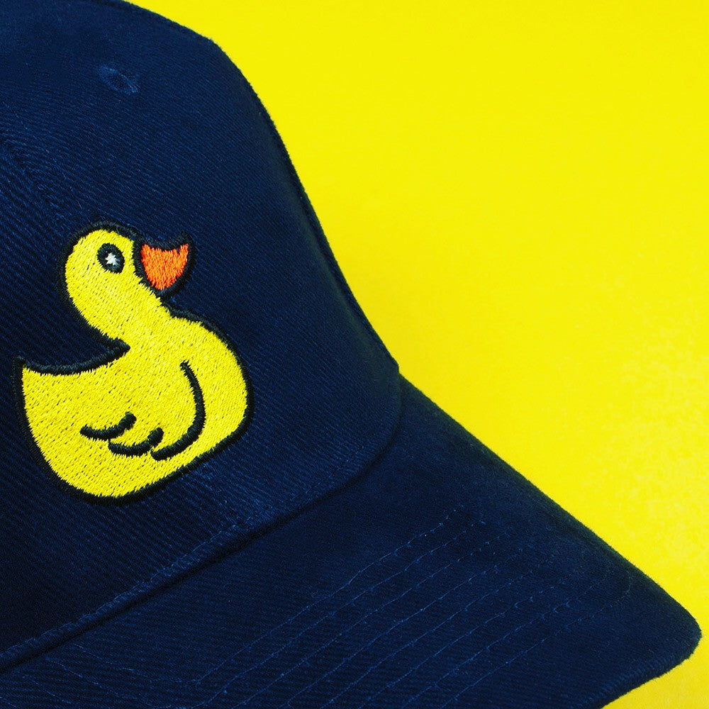 Rubber Duck Embroidered Baseball Cap - Navy by Hatty Hats Embroidery - The Facts Blog Main Image