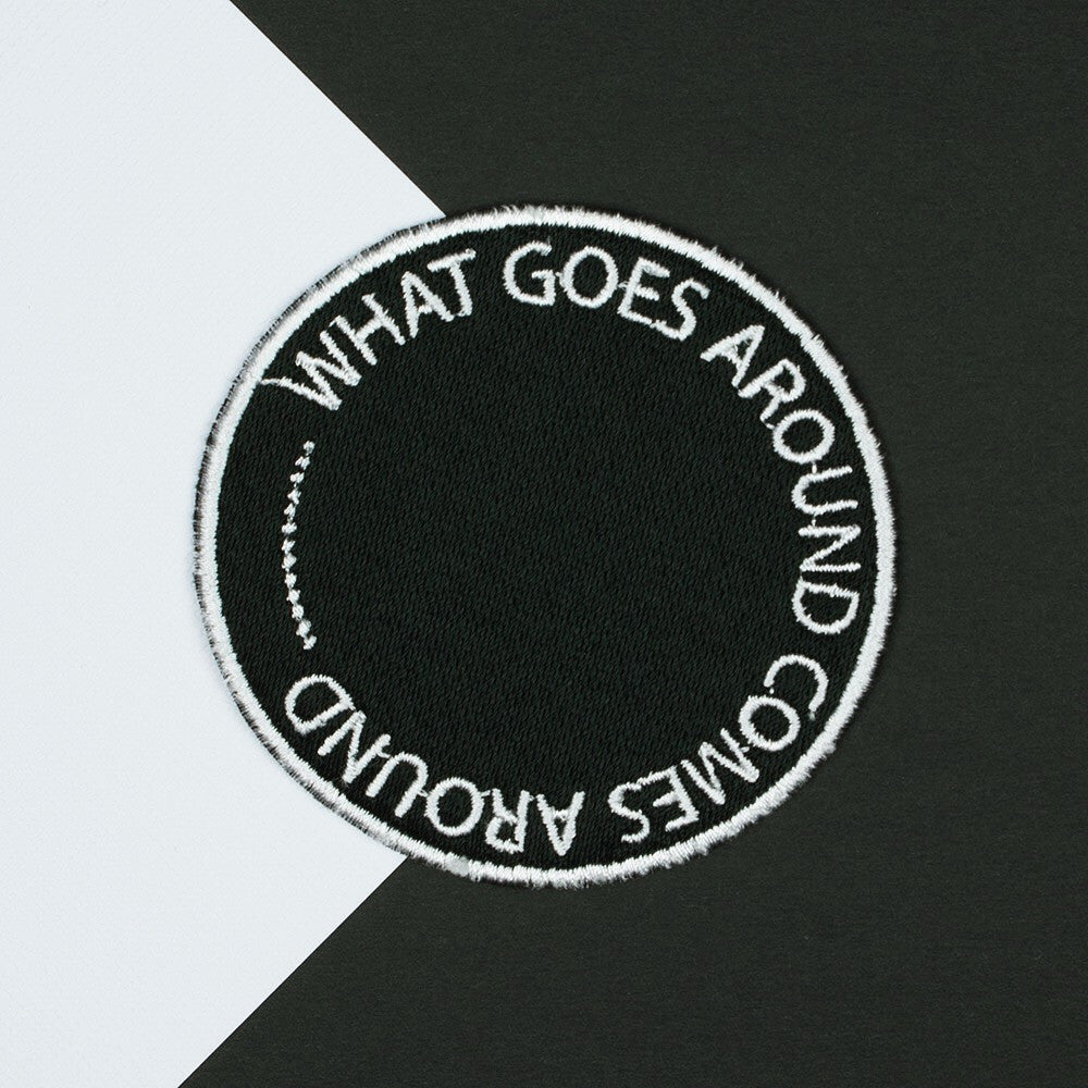 What Goes... Iron on / Sew on Embroidered Patch by Hatty Hats Embroidery - The Facts Blog Main Image