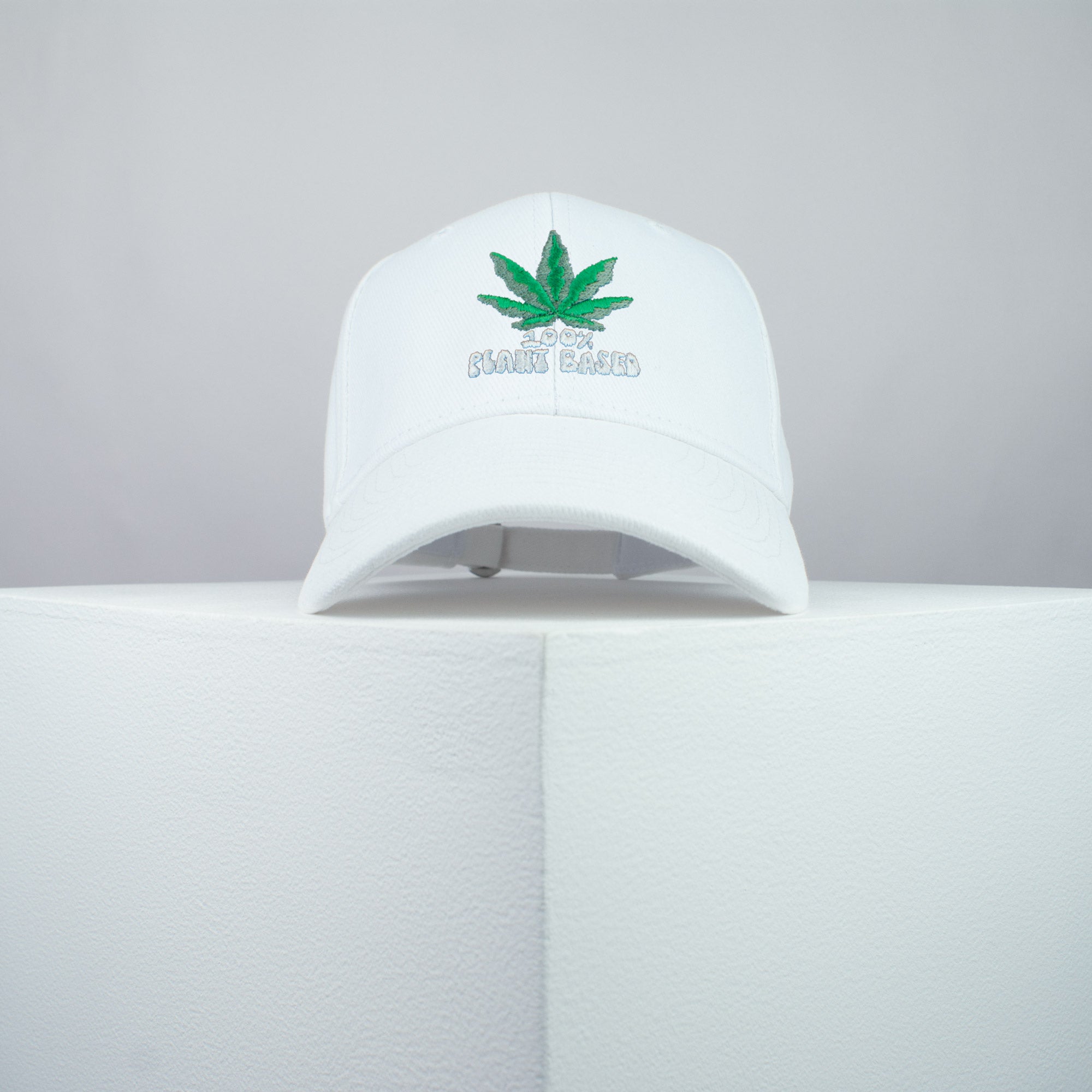 100% Plant based embroidered baseball cap white / weed / marijuana / cannabis / hemp / embroidery / patch / dad / hat / cap / clothing // Hatty Hats / iron on patch / dad hat embroidered patch / badge / applique / embroidered / punk patches / trucker hat / snapback / caps / dad hats / baseball hat / mens hat / womens hat / embroidered hat / dad cap / embroidered cap