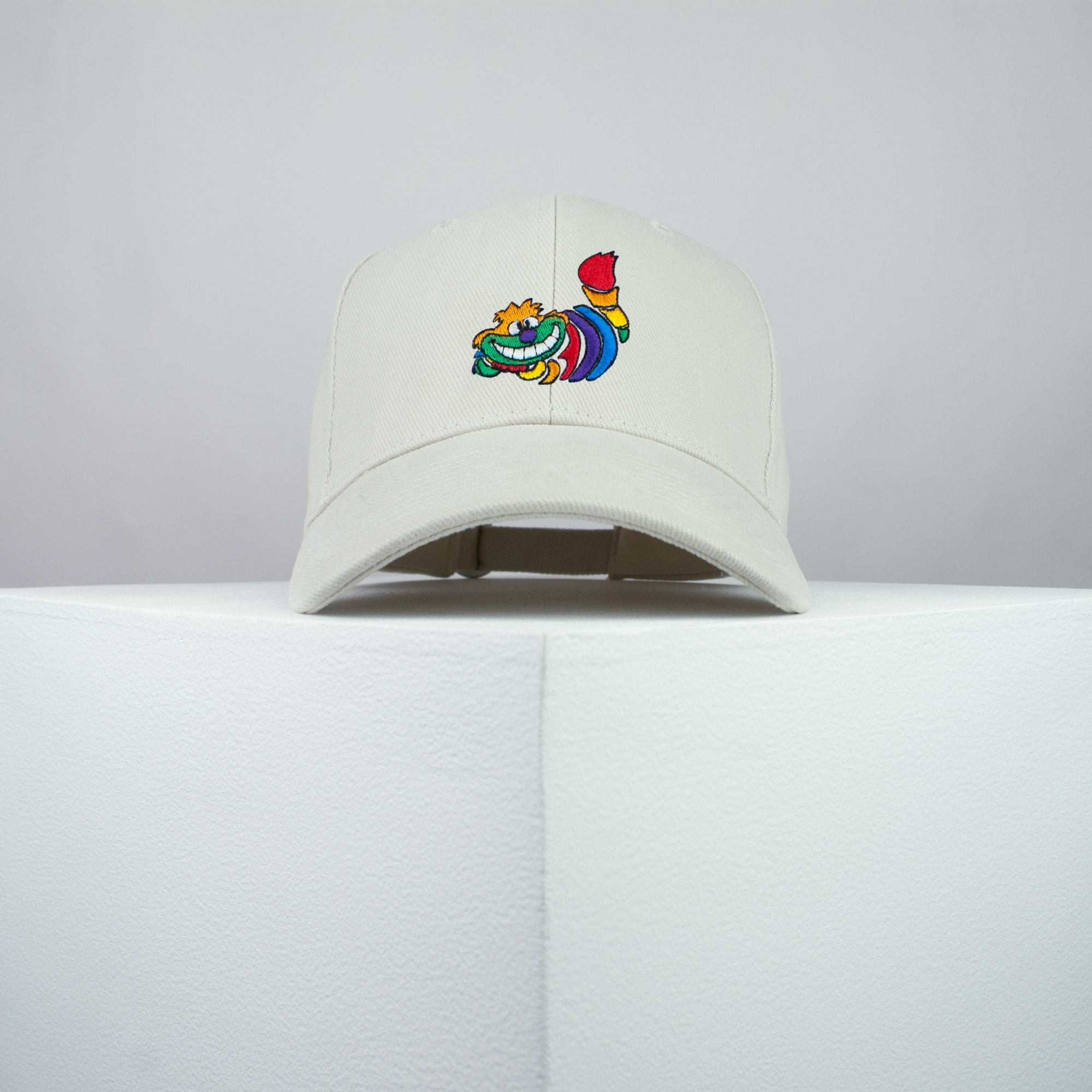 Alice in wonderland cheshire cat embroidered baseball cap beige / mad hatter / i’m not all there myself / cat / disney / embroidery / patch / dad / hat / cap / clothing // Hatty Hats / iron on patch / dad hat embroidered patch / badge / applique / embroidered / punk patches / trucker hat / snapback / caps / dad hats / baseball hat / mens hat / womens hat / embroidered hat / dad cap / embroidered cap