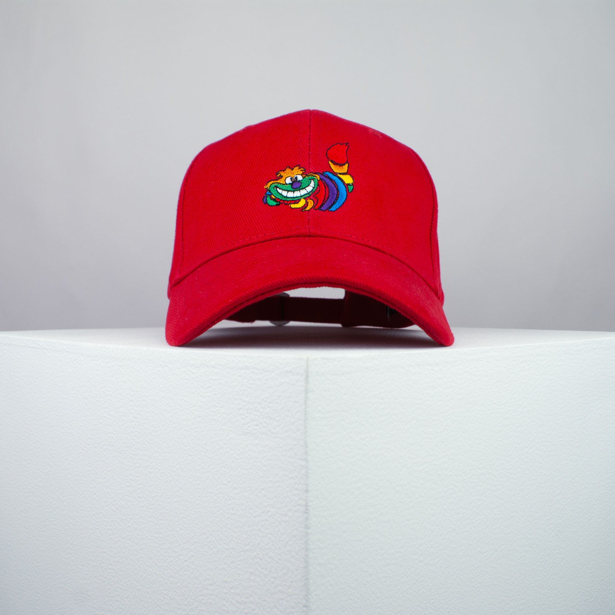 Alice in wonderland cheshire cat embroidered baseball cap red / mad hatter / i’m not all there myself / cat / disney / embroidery / patch / dad / hat / cap / clothing // Hatty Hats / iron on patch / dad hat embroidered patch / badge / applique / embroidered / punk patches / trucker hat / snapback / caps / dad hats / baseball hat / mens hat / womens hat / embroidered hat / dad cap / embroidered cap