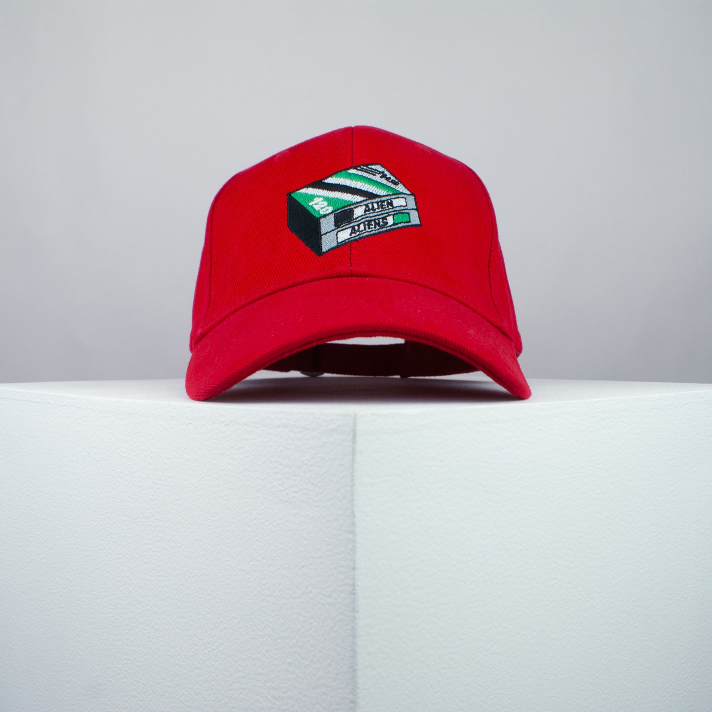 Alien / Aliens Movie embroidered baseball cap red / Retro VHS / UFO / Movie / Predator / embroidery / patch / dad / hat / cap / clothing // Hatty Hats / iron on patch / dad hat embroidered patch / badge / applique / embroidered / punk patches / trucker hat / snapback / caps / dad hats / baseball hat / mens hat / womens hat / embroidered hat / dad cap / embroidered cap