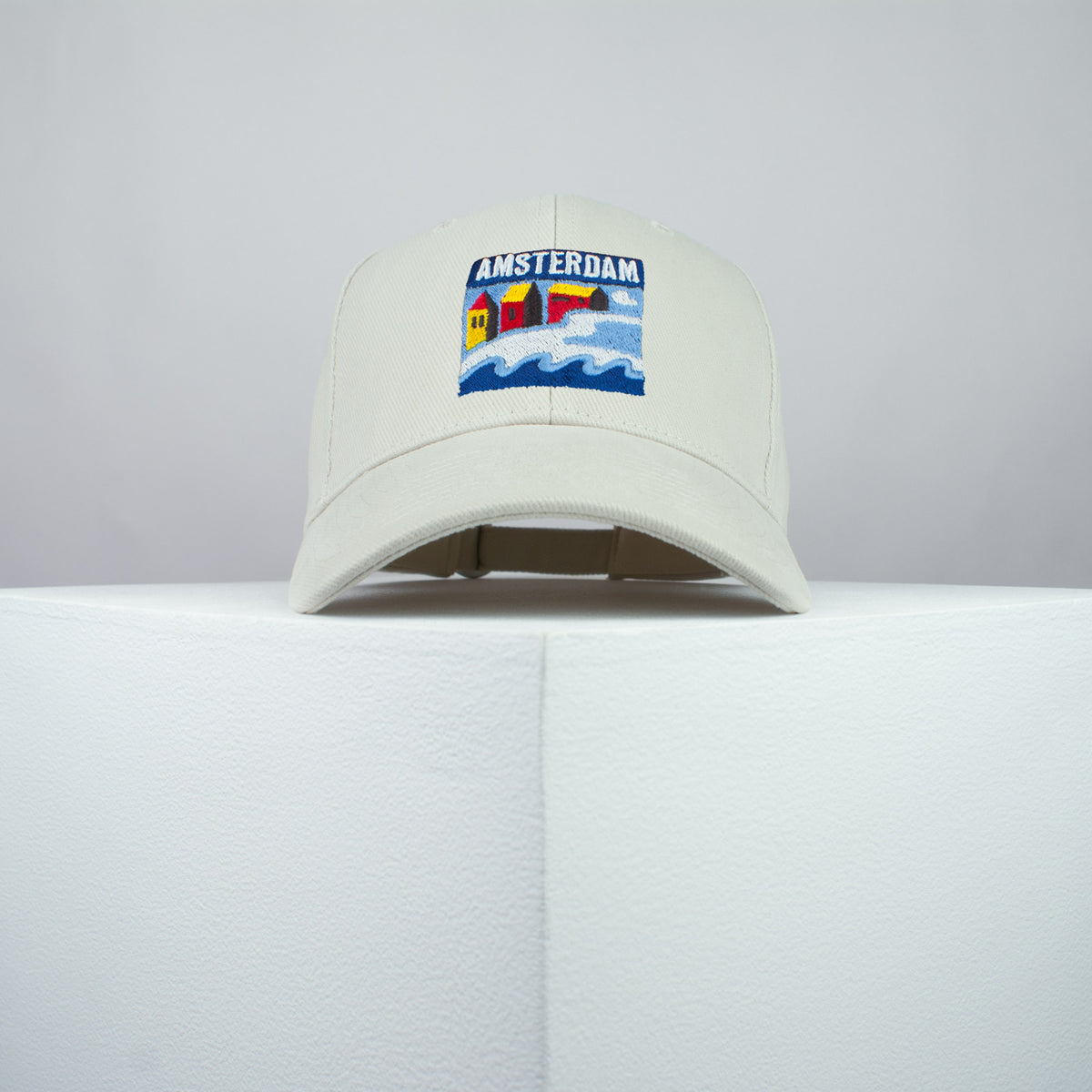 Amsterdam embroidered baseball cap beige / Netherlands / retro / vintage / holiday / beach / embroidery / patch / dad / hat / cap / clothing // Hatty Hats / iron on patch / dad hat embroidered patch / badge / applique / embroidered / punk patches / trucker hat / snapback / caps / dad hats / baseball hat / mens hat / womens hat / embroidered hat / dad cap / embroidered cap
