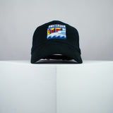 Amsterdam embroidered baseball cap black / Netherlands / retro / vintage / holiday / beach / embroidery / patch / dad / hat / cap / clothing // Hatty Hats / iron on patch / dad hat embroidered patch / badge / applique / embroidered / punk patches / trucker hat / snapback / caps / dad hats / baseball hat / mens hat / womens hat / embroidered hat / dad cap / embroidered cap