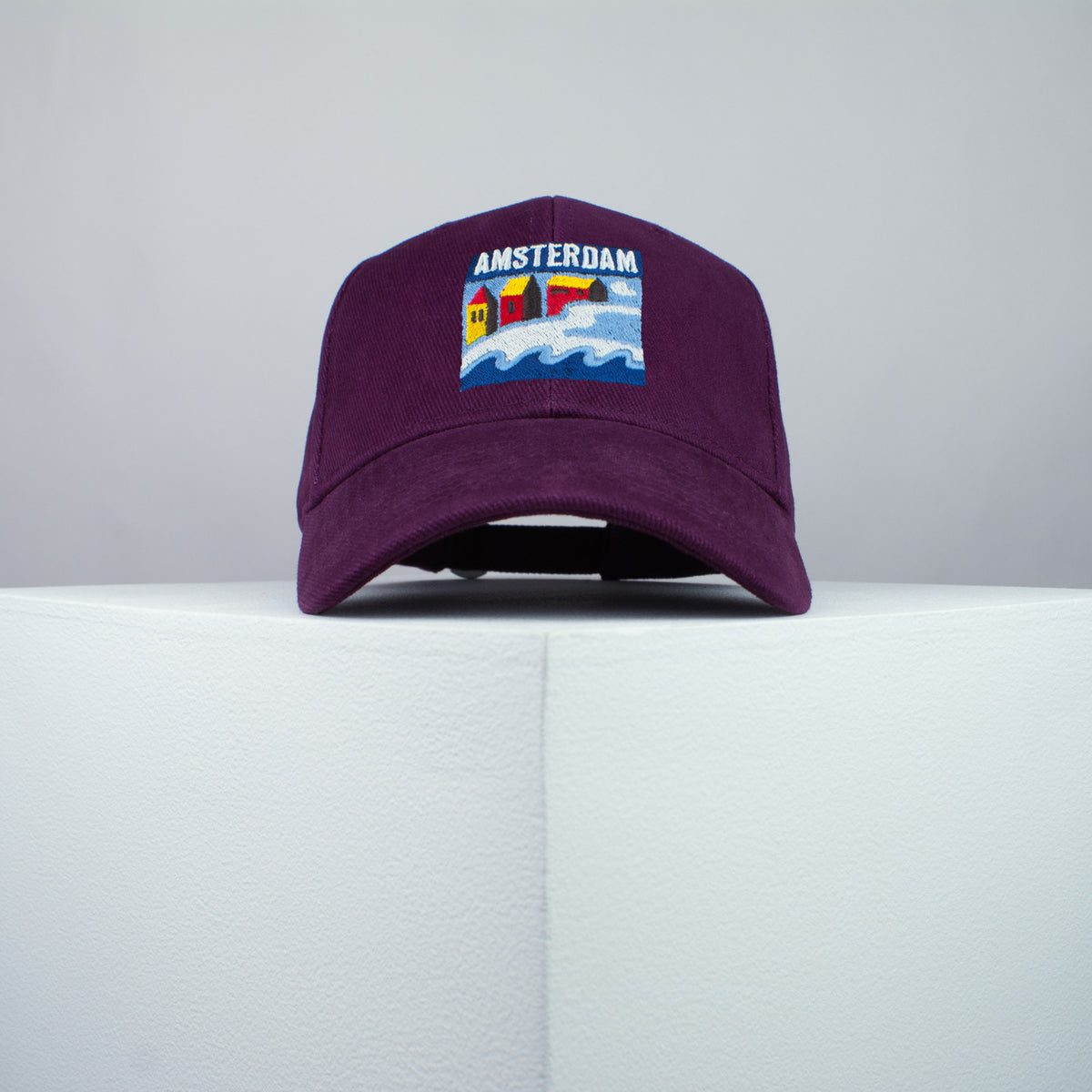 Amsterdam embroidered baseball cap burgundy / Netherlands / retro / vintage / holiday / beach / embroidery / patch / dad / hat / cap / clothing // Hatty Hats / iron on patch / dad hat embroidered patch / badge / applique / embroidered / punk patches / trucker hat / snapback / caps / dad hats / baseball hat / mens hat / womens hat / embroidered hat / dad cap / embroidered cap