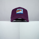 Amsterdam embroidered baseball cap burgundy / Netherlands / retro / vintage / holiday / beach / embroidery / patch / dad / hat / cap / clothing // Hatty Hats / iron on patch / dad hat embroidered patch / badge / applique / embroidered / punk patches / trucker hat / snapback / caps / dad hats / baseball hat / mens hat / womens hat / embroidered hat / dad cap / embroidered cap