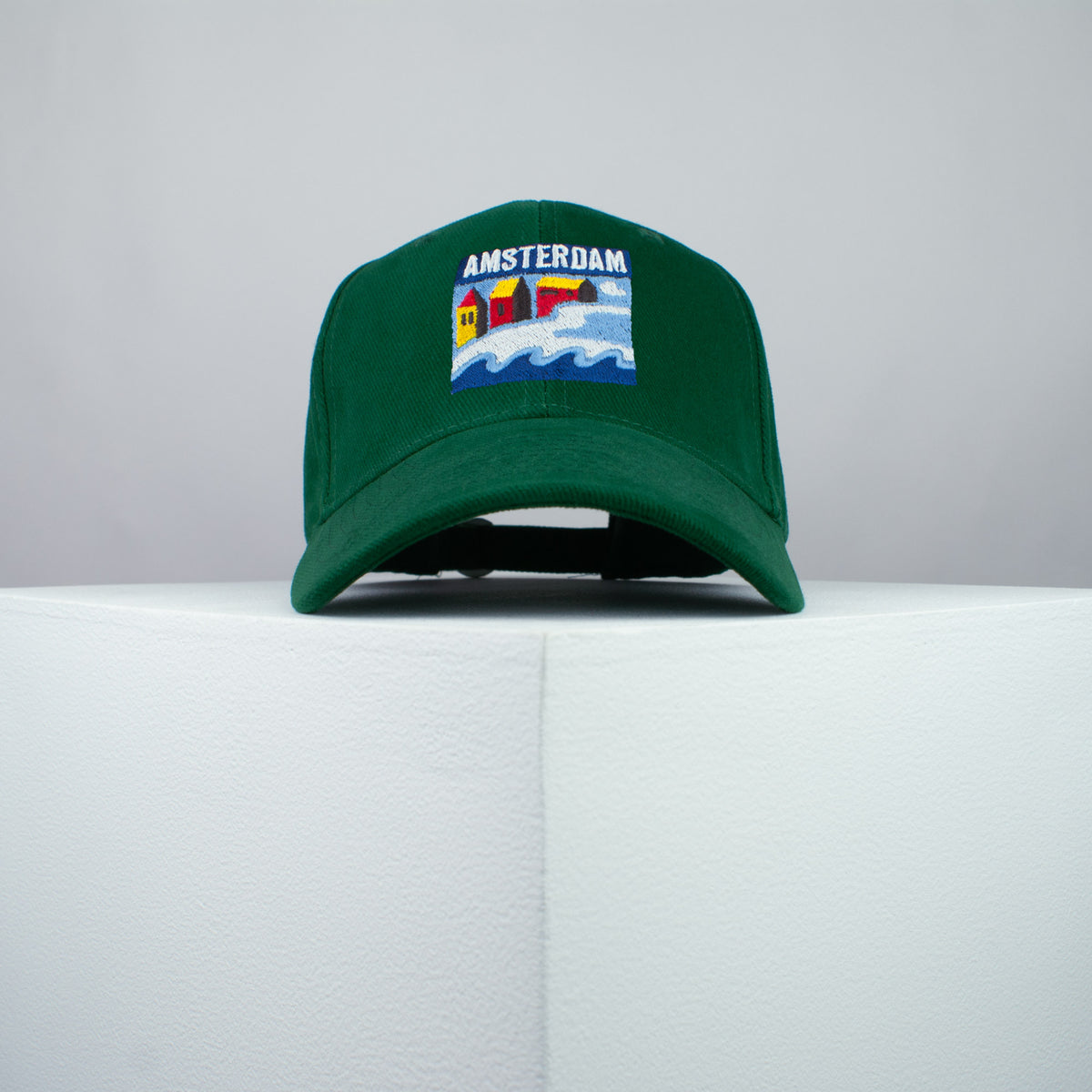 Amsterdam embroidered baseball cap green / Netherlands / retro / vintage / holiday / beach / embroidery / patch / dad / hat / cap / clothing // Hatty Hats / iron on patch / dad hat embroidered patch / badge / applique / embroidered / punk patches / trucker hat / snapback / caps / dad hats / baseball hat / mens hat / womens hat / embroidered hat / dad cap / embroidered cap