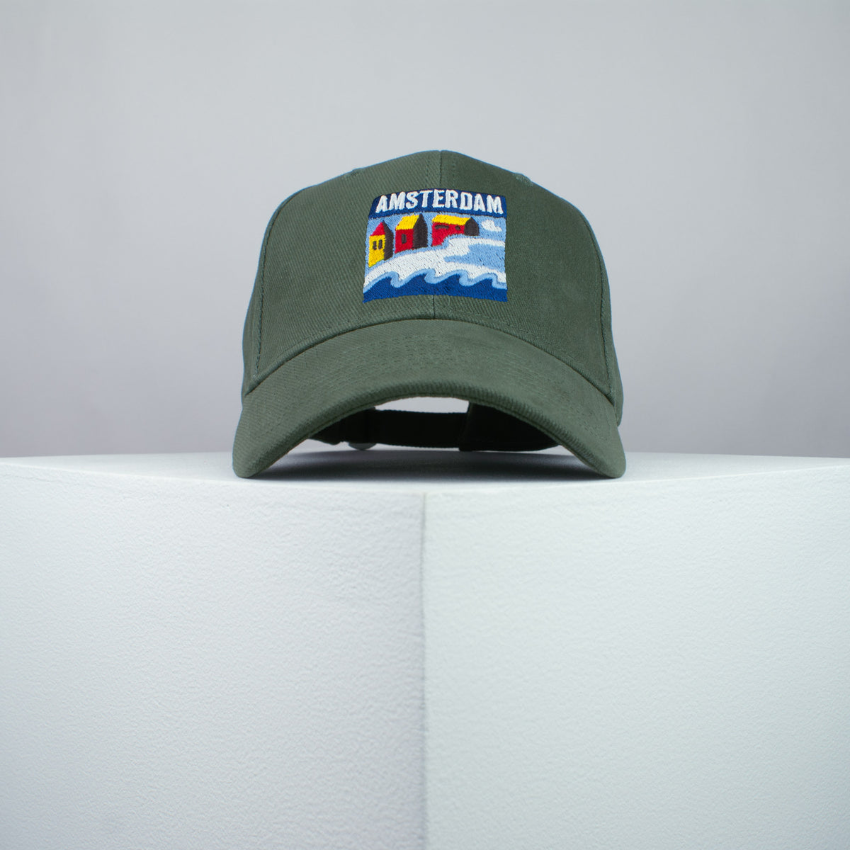 Amsterdam embroidered baseball cap olive green / Netherlands / retro / vintage / holiday / beach / embroidery / patch / dad / hat / cap / clothing // Hatty Hats / iron on patch / dad hat embroidered patch / badge / applique / embroidered / punk patches / trucker hat / snapback / caps / dad hats / baseball hat / mens hat / womens hat / embroidered hat / dad cap / embroidered cap