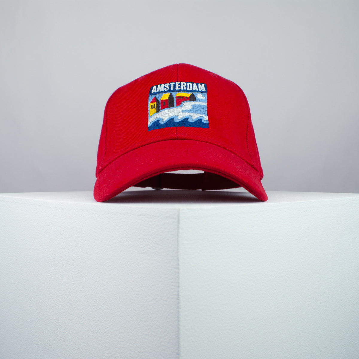 Amsterdam embroidered baseball cap red / Netherlands / retro / vintage / holiday / beach / embroidery / patch / dad / hat / cap / clothing // Hatty Hats / iron on patch / dad hat embroidered patch / badge / applique / embroidered / punk patches / trucker hat / snapback / caps / dad hats / baseball hat / mens hat / womens hat / embroidered hat / dad cap / embroidered cap