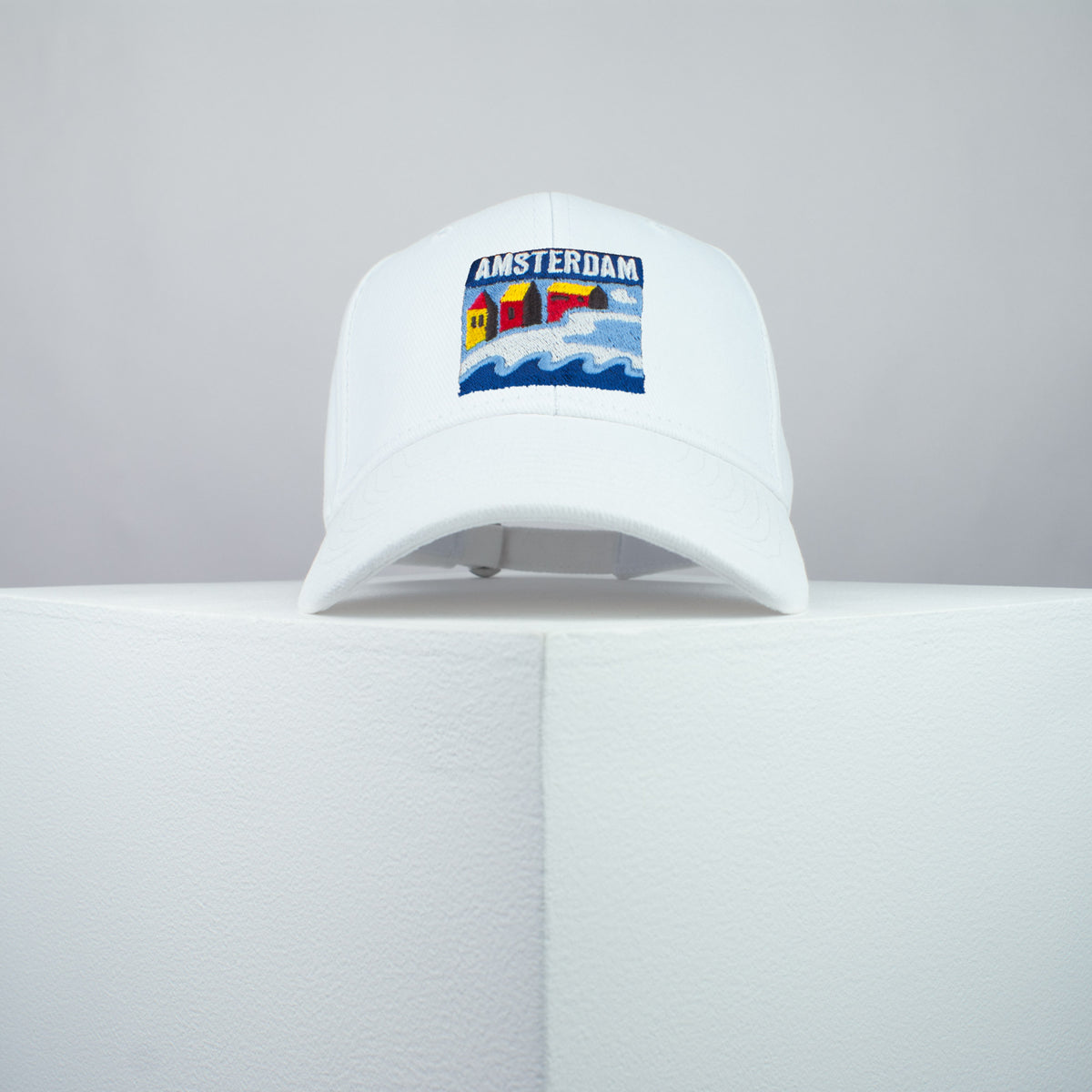 Amsterdam embroidered baseball cap white / Netherlands / retro / vintage / holiday / beach / embroidery / patch / dad / hat / cap / clothing // Hatty Hats / iron on patch / dad hat embroidered patch / badge / applique / embroidered / punk patches / trucker hat / snapback / caps / dad hats / baseball hat / mens hat / womens hat / embroidered hat / dad cap / embroidered cap