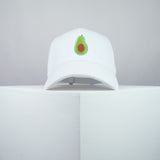 Avocado embroidered baseball cap white / food / vegan / green / clothing / embroidery / patch / hat / dad hat / cap / iron on patch / embroidered patch / badge / applique / embroidered / punk patches / trucker hat / snapback / caps / dad hats / baseball hat / mens hat / womens hat / embroidered hat / dad cap / embroidered cap