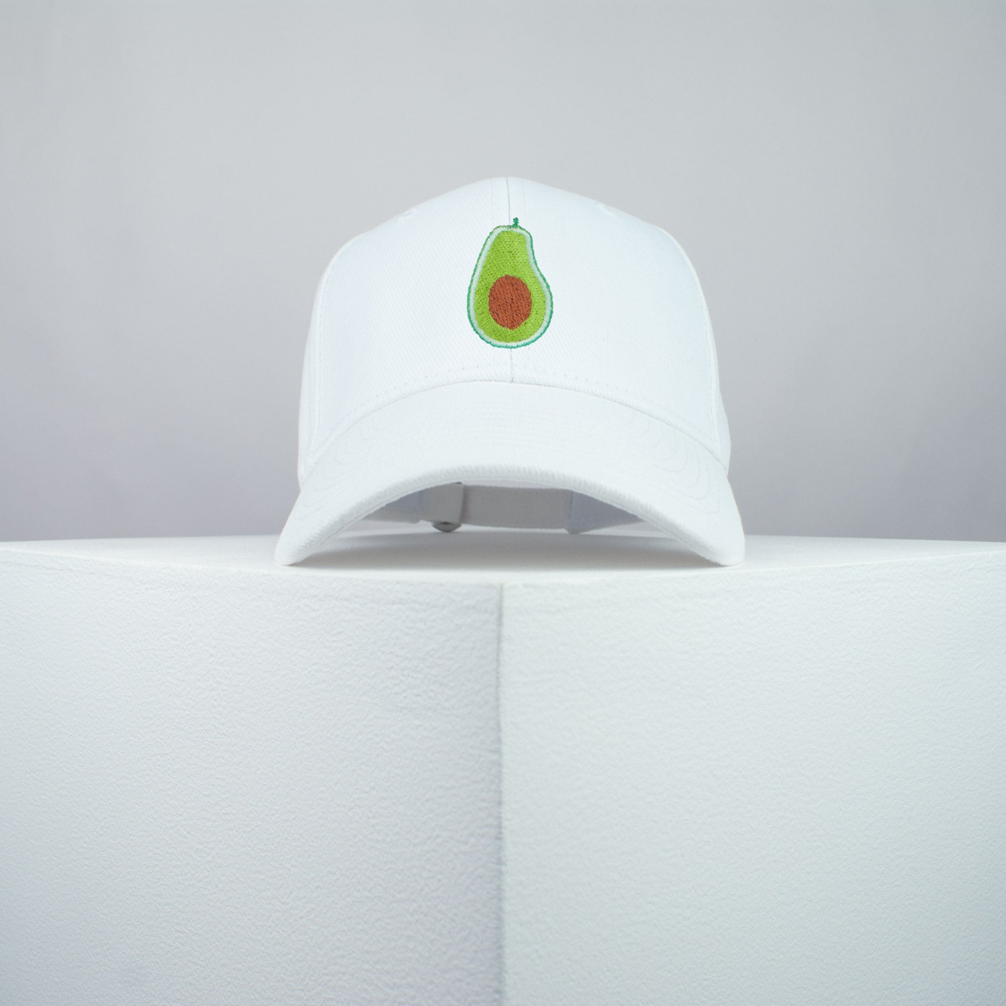 Avocado embroidered baseball cap white / food / vegan / green / clothing / embroidery / patch / hat / dad hat / cap / iron on patch / embroidered patch / badge / applique / embroidered / punk patches / trucker hat / snapback / caps / dad hats / baseball hat / mens hat / womens hat / embroidered hat / dad cap / embroidered cap