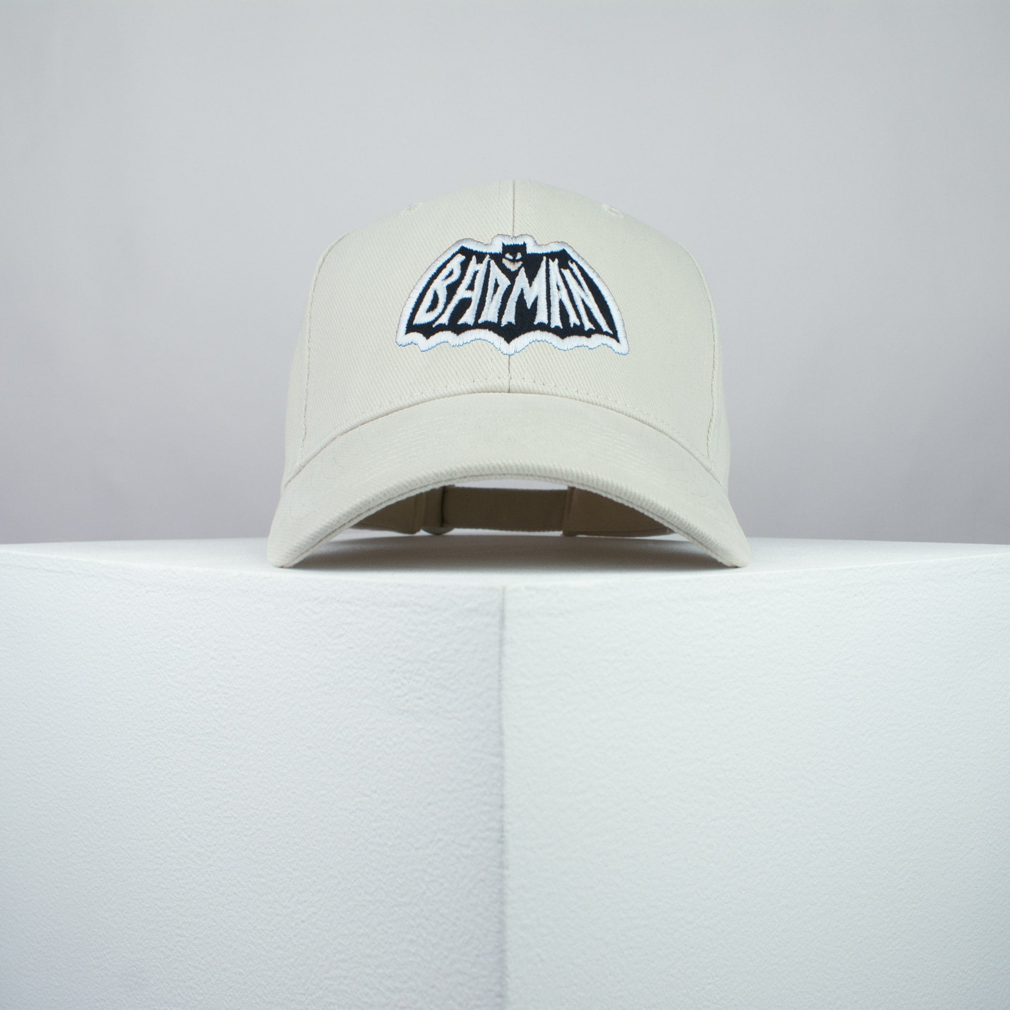 Badman Batman embroidered baseball cap beige / superhero / superman / DC comics / marvel / embroidery / patch / dad / hat / cap / clothing // Hatty Hats / iron on patch / dad hat embroidered patch / badge / applique / embroidered / punk patches / trucker hat / snapback / caps / dad hats / baseball hat / mens hat / womens hat / embroidered hat / dad cap / embroidered cap