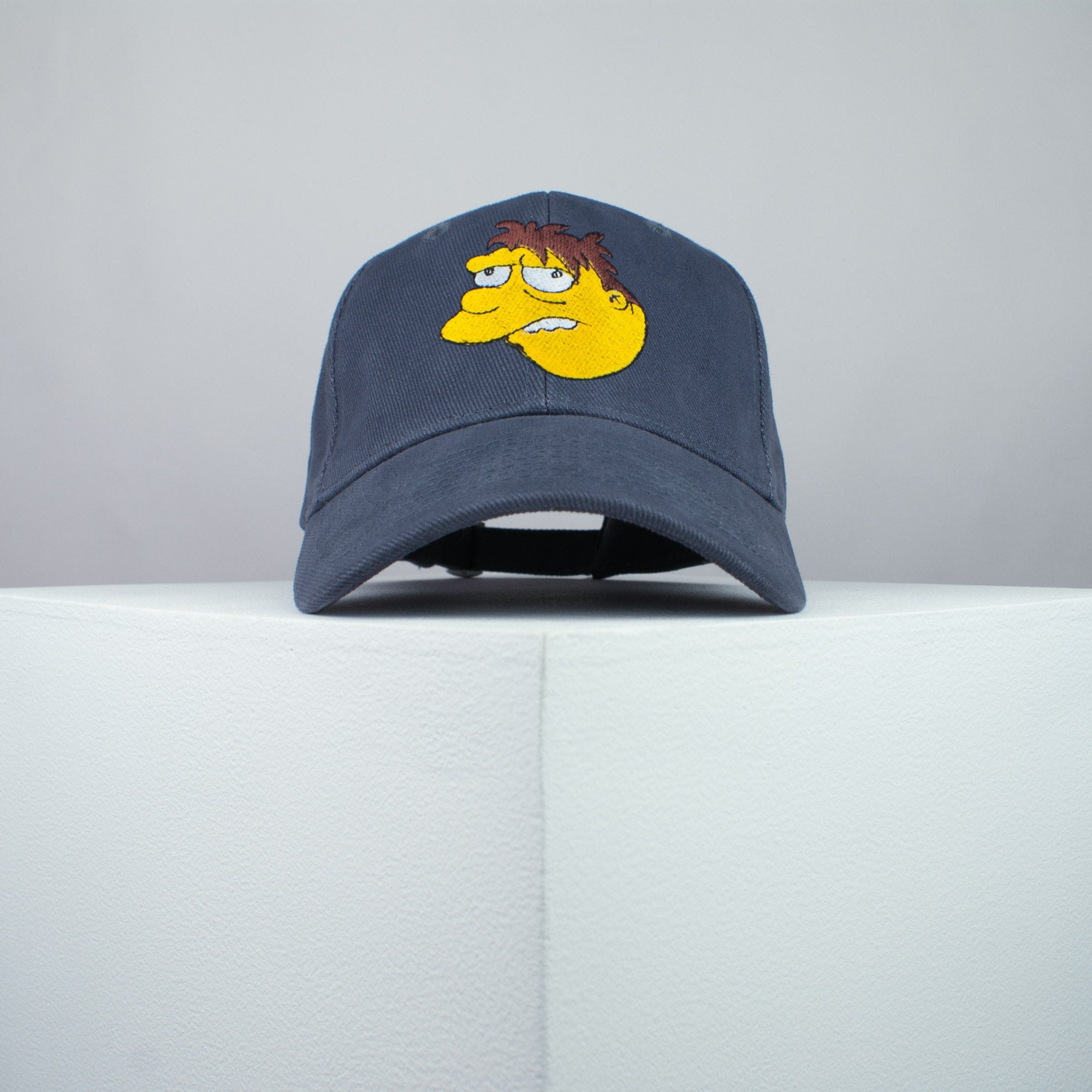 Barney Gumble embroidered baseball cap grey / the simpsons / bart / marge / homer / embroidery / patch / hat / dad hat / cap / iron on patch / embroidered patch / badge / applique / embroidered / punk patches / trucker hat / snapback / caps / dad hats / baseball hat / mens hat / womens hat / embroidered hat / dad cap / embroidered cap