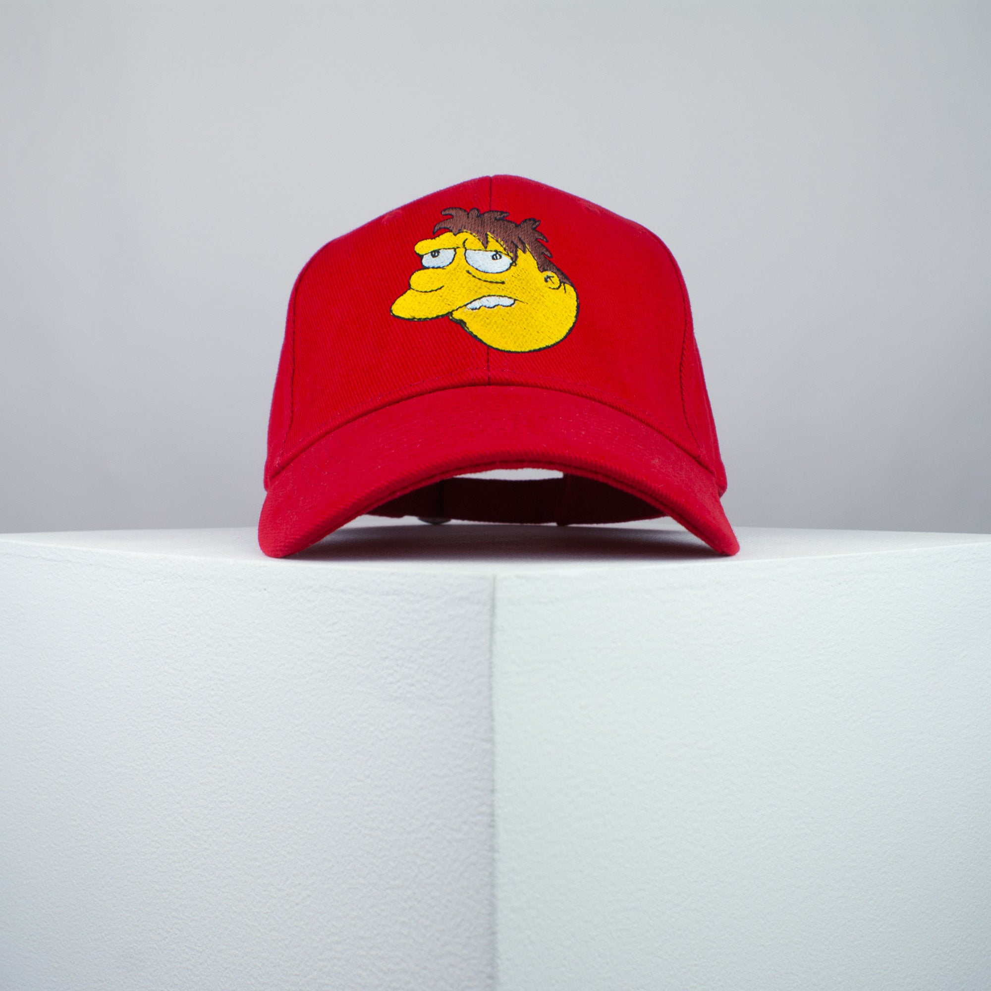 Barney Gumble embroidered baseball cap red / the simpsons / bart / marge / homer / embroidery / patch / hat / dad hat / cap / iron on patch / embroidered patch / badge / applique / embroidered / punk patches / trucker hat / snapback / caps / dad hats / baseball hat / mens hat / womens hat / embroidered hat / dad cap / embroidered cap