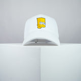 Bart Simpson embroidered baseball cap white / the simpsons / cartoon / marge / homer / embroidery / patch / hat / dad hat / cap / iron on patch / embroidered patch / badge / applique / embroidered / punk patches / trucker hat / snapback / caps / dad hats / baseball hat / mens hat / womens hat / embroidered hat / dad cap / embroidered cap
