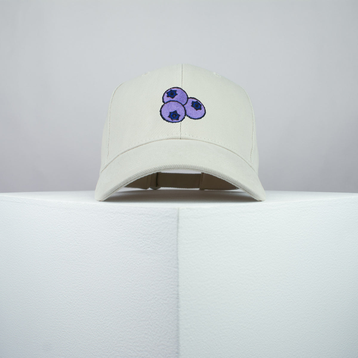Blueberry embroidered baseball cap beige / vegan / gift / food / embroidery / patch / hat / dad hat / cap / iron on patch / embroidered patch / badge / applique / embroidered / punk patches / trucker hat / snapback / caps / dad hats / baseball hat / mens hat / womens hat / embroidered hat / dad cap / embroidered cap