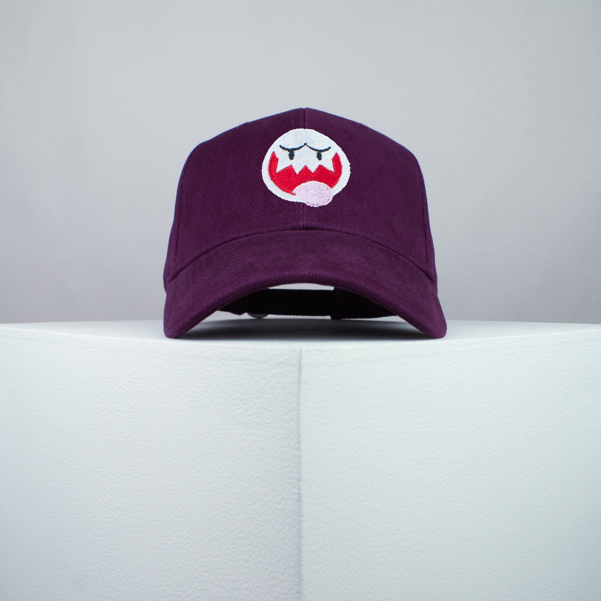 Super Mario Boo embroidered baseball cap burgundy / mario / nintendo / gamer / gaming / embroidery / patch / hat / dad hat / cap / iron on patch / embroidered patch / badge / applique / embroidered / punk patches / trucker hat / snapback / caps / dad hats / baseball hat / mens hat / womens hat / embroidered hat / dad cap / embroidered cap