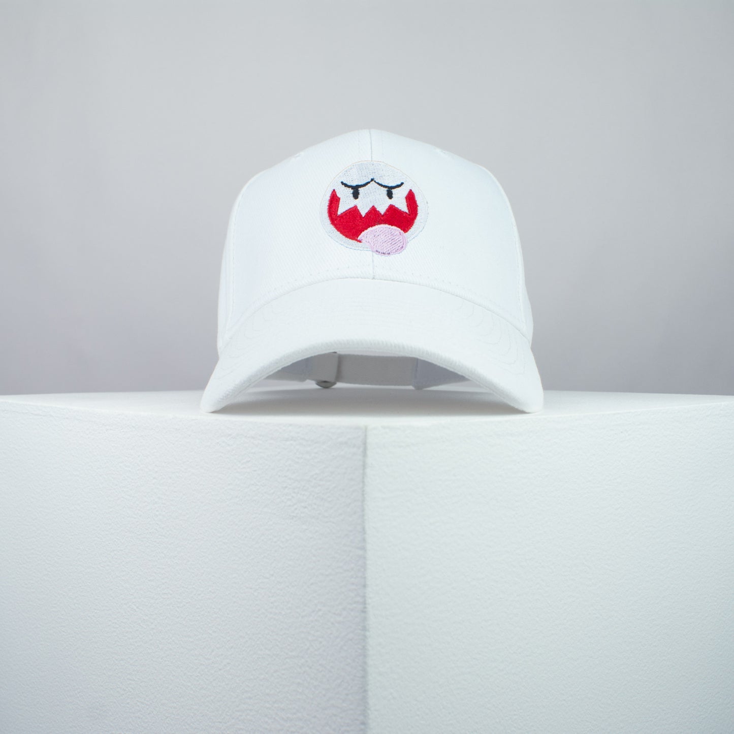 Super Mario Boo embroidered baseball cap white / mario / nintendo / gamer / gaming / embroidery / patch / hat / dad hat / cap / iron on patch / embroidered patch / badge / applique / embroidered / punk patches / trucker hat / snapback / caps / dad hats / baseball hat / mens hat / womens hat / embroidered hat / dad cap / embroidered cap