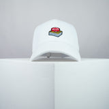 Boom button embroidered baseball cap white / button / gift / anxiety / embroidery / patch / hat / dad hat / cap / iron on patch / embroidered patch / badge / applique / embroidered / punk patches / trucker hat / snapback / caps / dad hats / baseball hat / mens hat / womens hat / embroidered hat / dad cap / embroidered cap