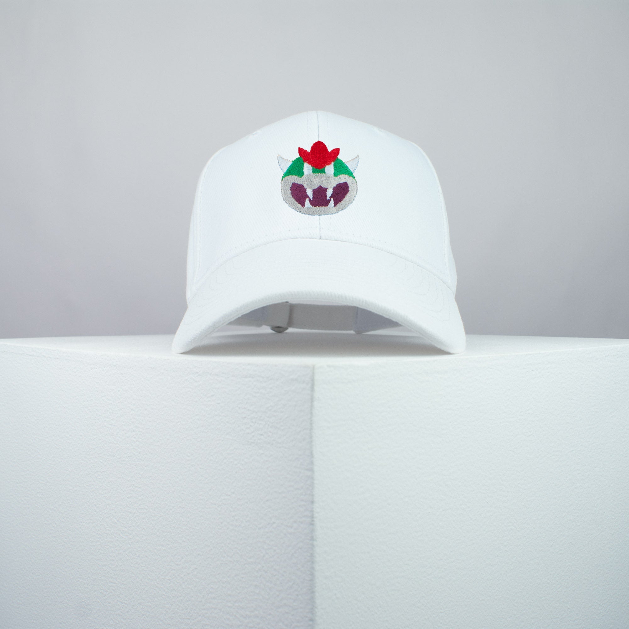 Super Mario Bowser embroidered baseball cap white / mario / nintendo / gamer / gaming / embroidery / patch / hat / dad hat / cap / iron on patch / embroidered patch / badge / applique / embroidered / punk patches / trucker hat / snapback / caps / dad hats / baseball hat / mens hat / womens hat / embroidered hat / dad cap / embroidered cap