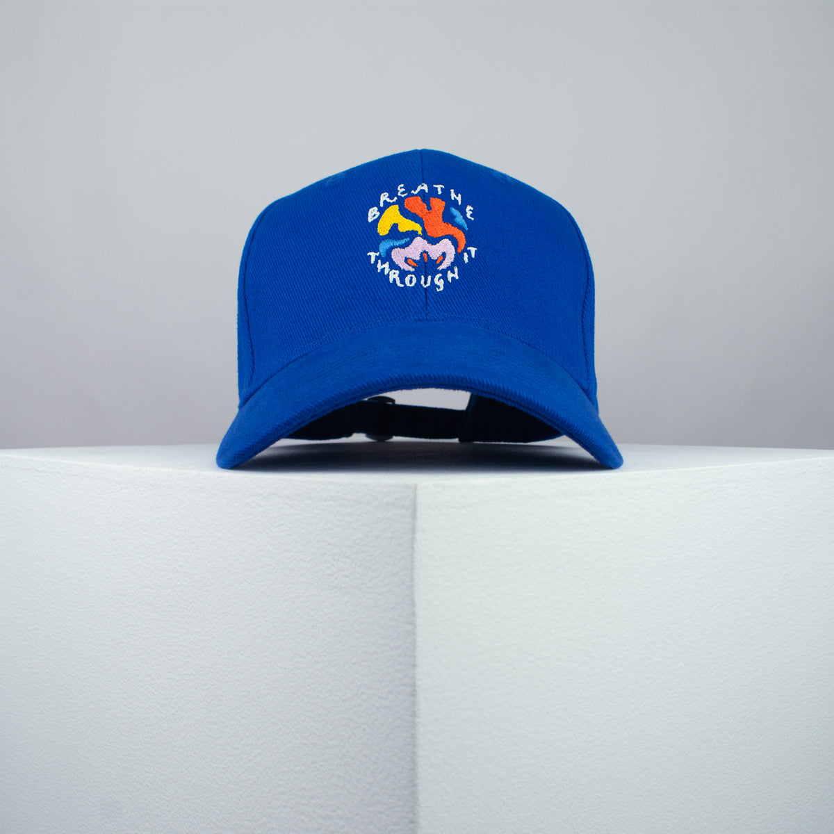 Breath through it embroidered baseball cap blue / meditation / yoga / spiritual / gift for her / embroidery / patch / hat / dad hat / cap // Hatty Hats / iron on patch / embroidered patch / badge / applique / embroidered / punk patches / trucker hat / snapback / caps / dad hats / baseball hat / mens hat / womens hat / embroidered hat / dad cap / embroidered cap