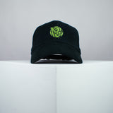 Brussel sprout embroidered baseball cap black / vegan / gift / food / embroidery / patch / hat / dad hat / cap / iron on patch / embroidered patch / badge / applique / embroidered / punk patches / trucker hat / snapback / caps / dad hats / baseball hat / mens hat / womens hat / embroidered hat / dad cap / embroidered cap