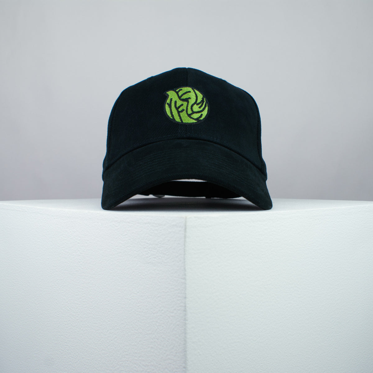 Brussel sprout embroidered baseball cap black / vegan / gift / food / embroidery / patch / hat / dad hat / cap / iron on patch / embroidered patch / badge / applique / embroidered / punk patches / trucker hat / snapback / caps / dad hats / baseball hat / mens hat / womens hat / embroidered hat / dad cap / embroidered cap