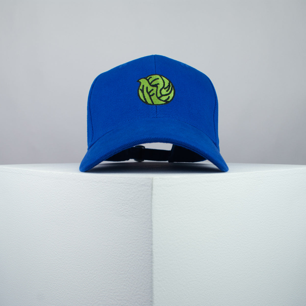 Brussel sprout embroidered baseball cap blue / vegan / gift / food / embroidery / patch / hat / dad hat / cap / iron on patch / embroidered patch / badge / applique / embroidered / punk patches / trucker hat / snapback / caps / dad hats / baseball hat / mens hat / womens hat / embroidered hat / dad cap / embroidered cap