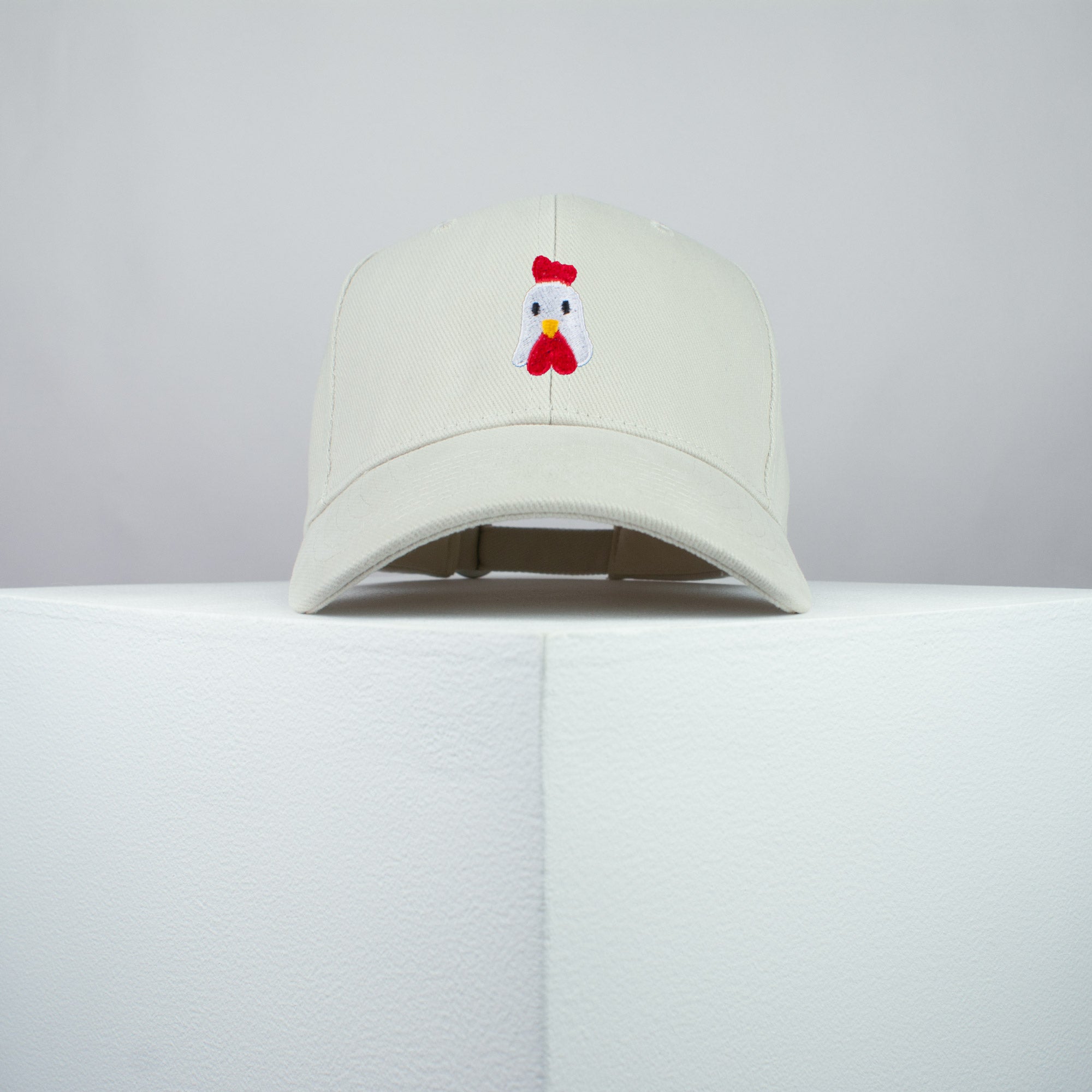 Chicken embroidered baseball cap beige / bird / patches / animal / embroidery / patch / hat / dad hat / cap / iron on patch / embroidered patch / badge / applique / embroidered / punk patches / trucker hat / snapback / caps / dad hats / baseball hat / mens hat / womens hat / embroidered hat / dad cap / embroidered cap / website