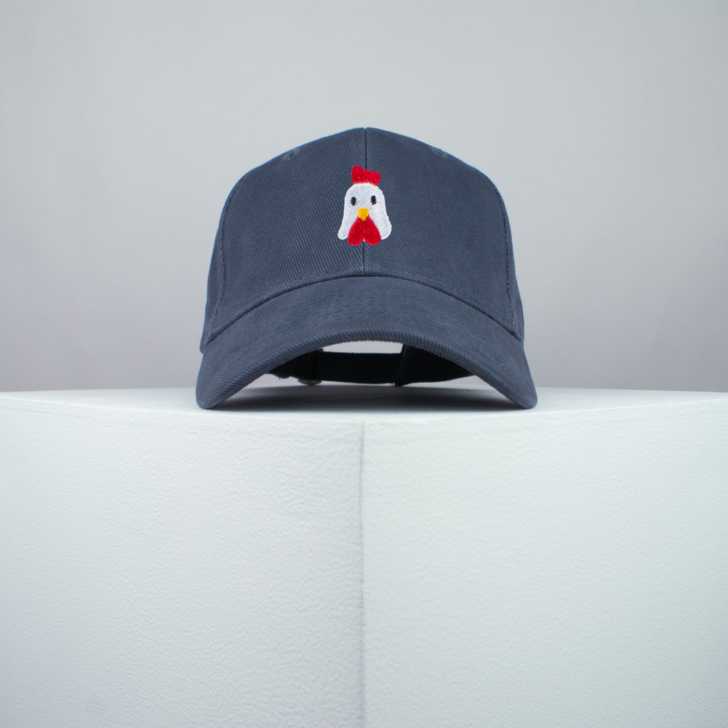 Chicken embroidered baseball cap grey / bird / patches / animal / embroidery / patch / hat / dad hat / cap / iron on patch / embroidered patch / badge / applique / embroidered / punk patches / trucker hat / snapback / caps / dad hats / baseball hat / mens hat / womens hat / embroidered hat / dad cap / embroidered cap / website