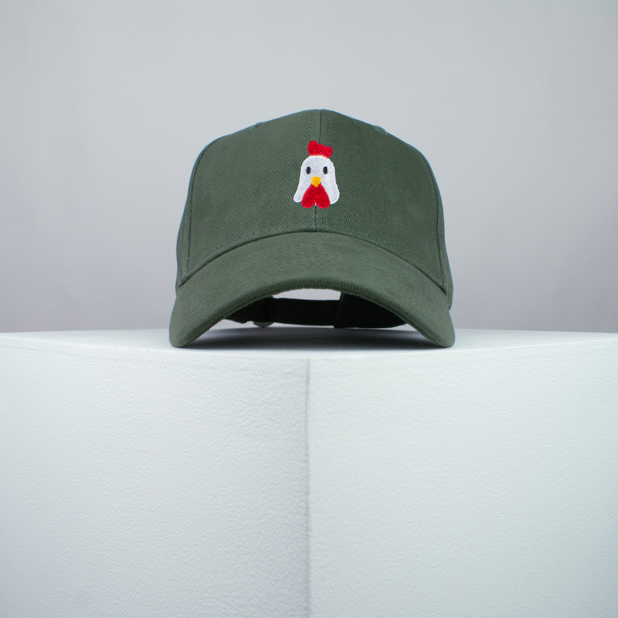 Chicken embroidered baseball cap olive green / bird / patches / animal / embroidery / patch / hat / dad hat / cap / iron on patch / embroidered patch / badge / applique / embroidered / punk patches / trucker hat / snapback / caps / dad hats / baseball hat / mens hat / womens hat / embroidered hat / dad cap / embroidered cap / website