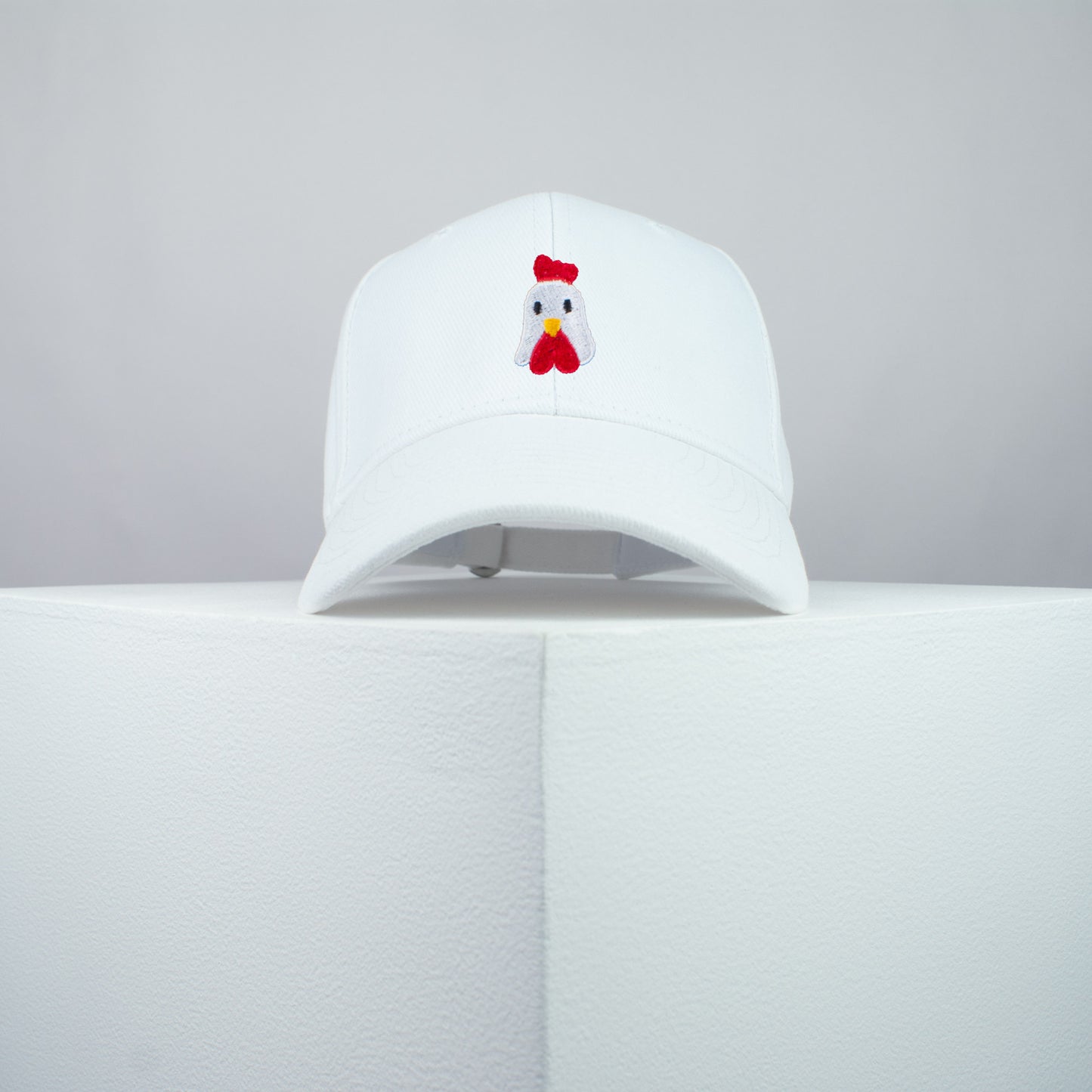 Chicken embroidered baseball cap white / bird / patches / animal / embroidery / patch / hat / dad hat / cap / iron on patch / embroidered patch / badge / applique / embroidered / punk patches / trucker hat / snapback / caps / dad hats / baseball hat / mens hat / womens hat / embroidered hat / dad cap / embroidered cap / website