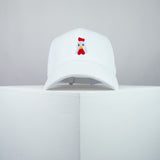 Chicken embroidered baseball cap white / bird / patches / animal / embroidery / patch / hat / dad hat / cap / iron on patch / embroidered patch / badge / applique / embroidered / punk patches / trucker hat / snapback / caps / dad hats / baseball hat / mens hat / womens hat / embroidered hat / dad cap / embroidered cap / website