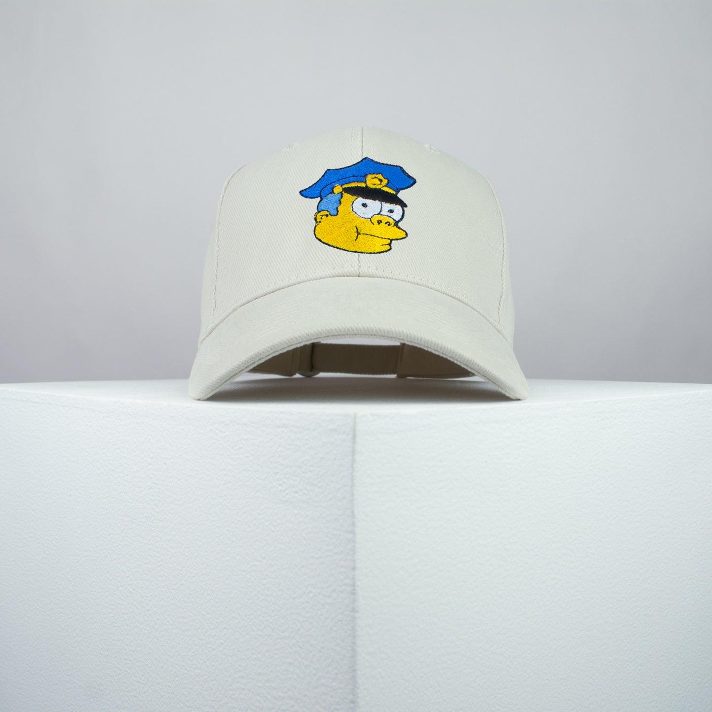 Chief Wiggum embroidered baseball cap beige / the simpsons / bart / marge / homer / embroidery / patch / hat / dad hat / cap / iron on patch / embroidered patch / badge / applique / embroidered / punk patches / trucker hat / snapback / caps / dad hats / baseball hat / mens hat / womens hat / embroidered hat / dad cap / embroidered cap