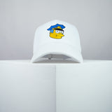 Chief Wiggum embroidered baseball cap white / the simpsons / bart / marge / homer / embroidery / patch / hat / dad hat / cap / iron on patch / embroidered patch / badge / applique / embroidered / punk patches / trucker hat / snapback / caps / dad hats / baseball hat / mens hat / womens hat / embroidered hat / dad cap / embroidered cap