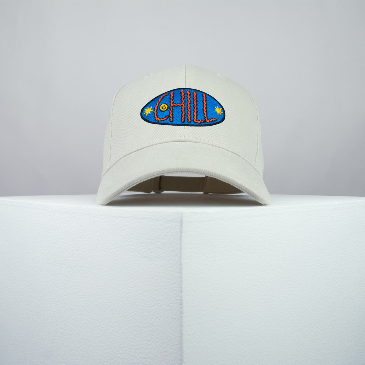 Chill embroidered baseball cap beige / 90s / retro / vintage / rainbow / embroidery / patch / hat / dad hat / cap / iron on patch / embroidered patch / badge / applique / embroidered / punk patches / trucker hat / snapback / caps / dad hats / baseball hat / mens hat / womens hat / embroidered hat / dad cap / embroidered cap