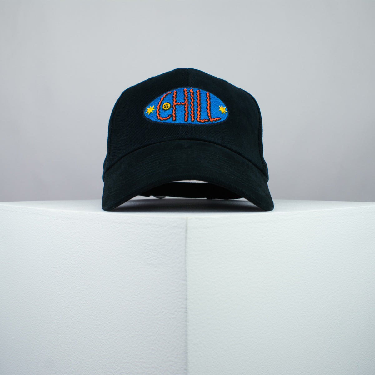 Chill embroidered baseball cap black / 90s / retro / vintage / rainbow / embroidery / patch / hat / dad hat / cap / iron on patch / embroidered patch / badge / applique / embroidered / punk patches / trucker hat / snapback / caps / dad hats / baseball hat / mens hat / womens hat / embroidered hat / dad cap / embroidered cap