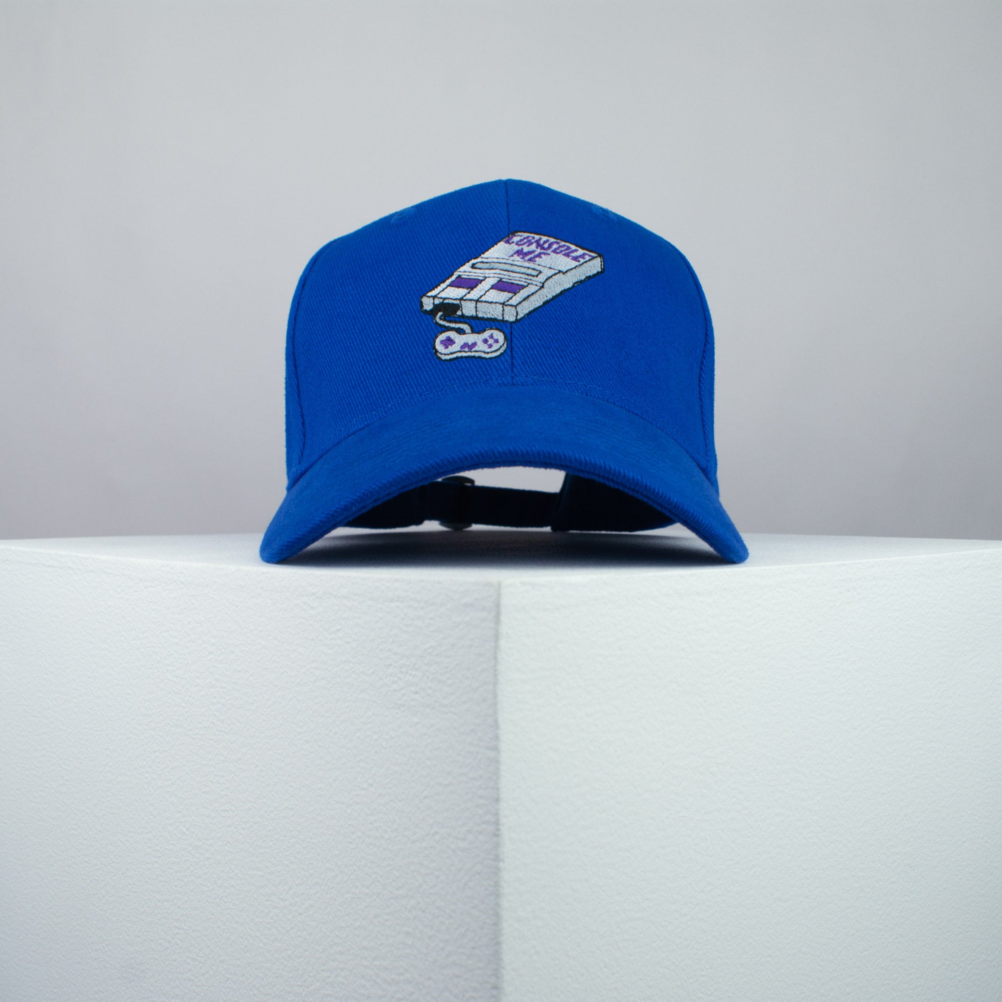 Console me embroidered baseball cap blue / SNES / nintendo / N64 / gaming / gamer / embroidery / patch / dad / hat / cap / clothing // Hatty Hats / iron on patch / dad hat embroidered patch / badge / applique / embroidered / punk patches / trucker hat / snapback / caps / dad hats / baseball hat / mens hat / womens hat / embroidered hat / dad cap / embroidered cap