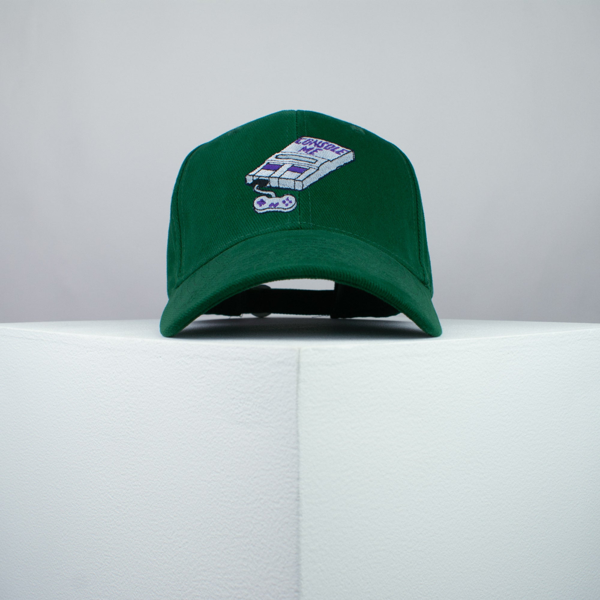 Console me embroidered baseball cap green / SNES / nintendo / N64 / gaming / gamer / embroidery / patch / dad / hat / cap / clothing // Hatty Hats / iron on patch / dad hat embroidered patch / badge / applique / embroidered / punk patches / trucker hat / snapback / caps / dad hats / baseball hat / mens hat / womens hat / embroidered hat / dad cap / embroidered cap