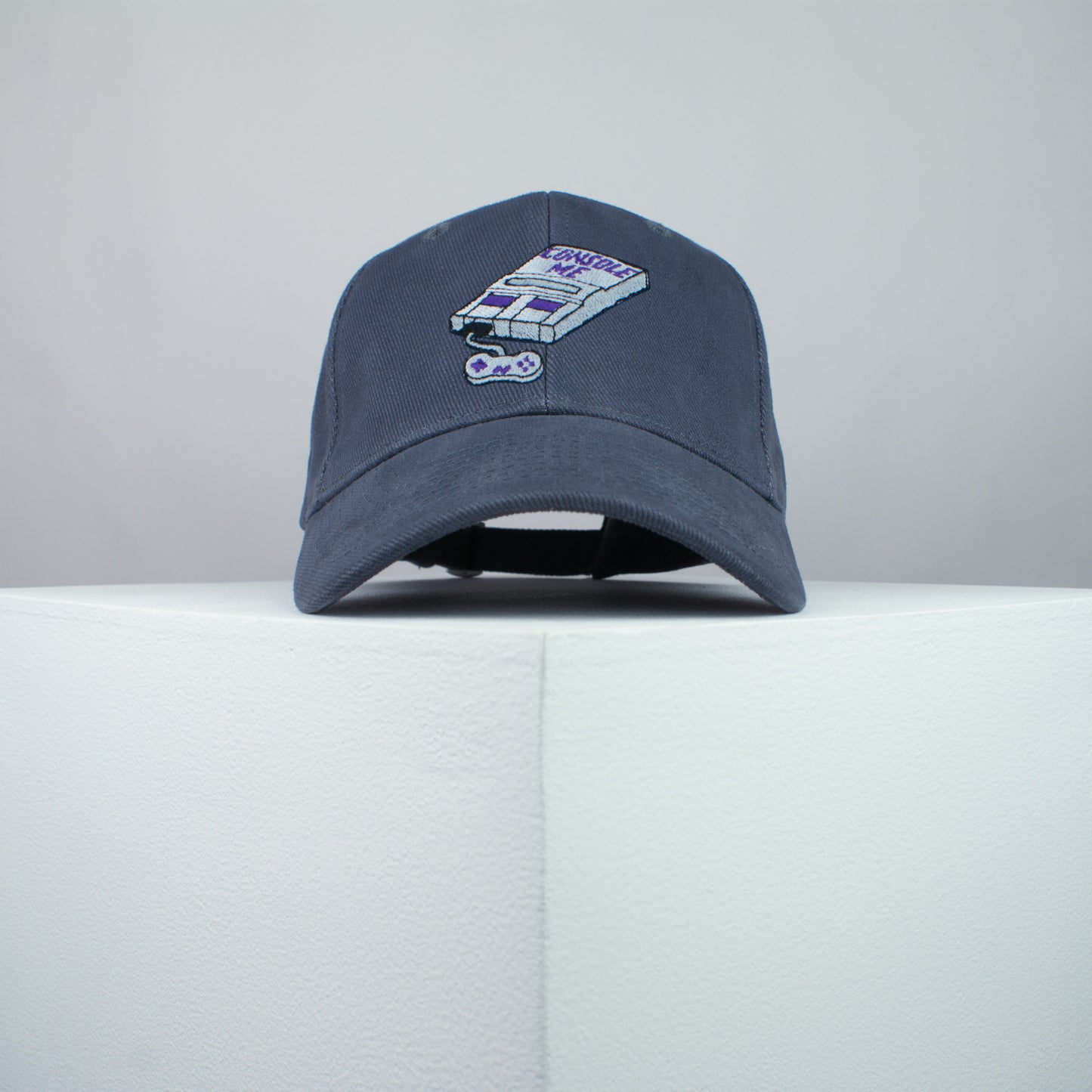 Console me embroidered baseball cap grey / SNES / nintendo / N64 / gaming / gamer / embroidery / patch / dad / hat / cap / clothing // Hatty Hats / iron on patch / dad hat embroidered patch / badge / applique / embroidered / punk patches / trucker hat / snapback / caps / dad hats / baseball hat / mens hat / womens hat / embroidered hat / dad cap / embroidered cap