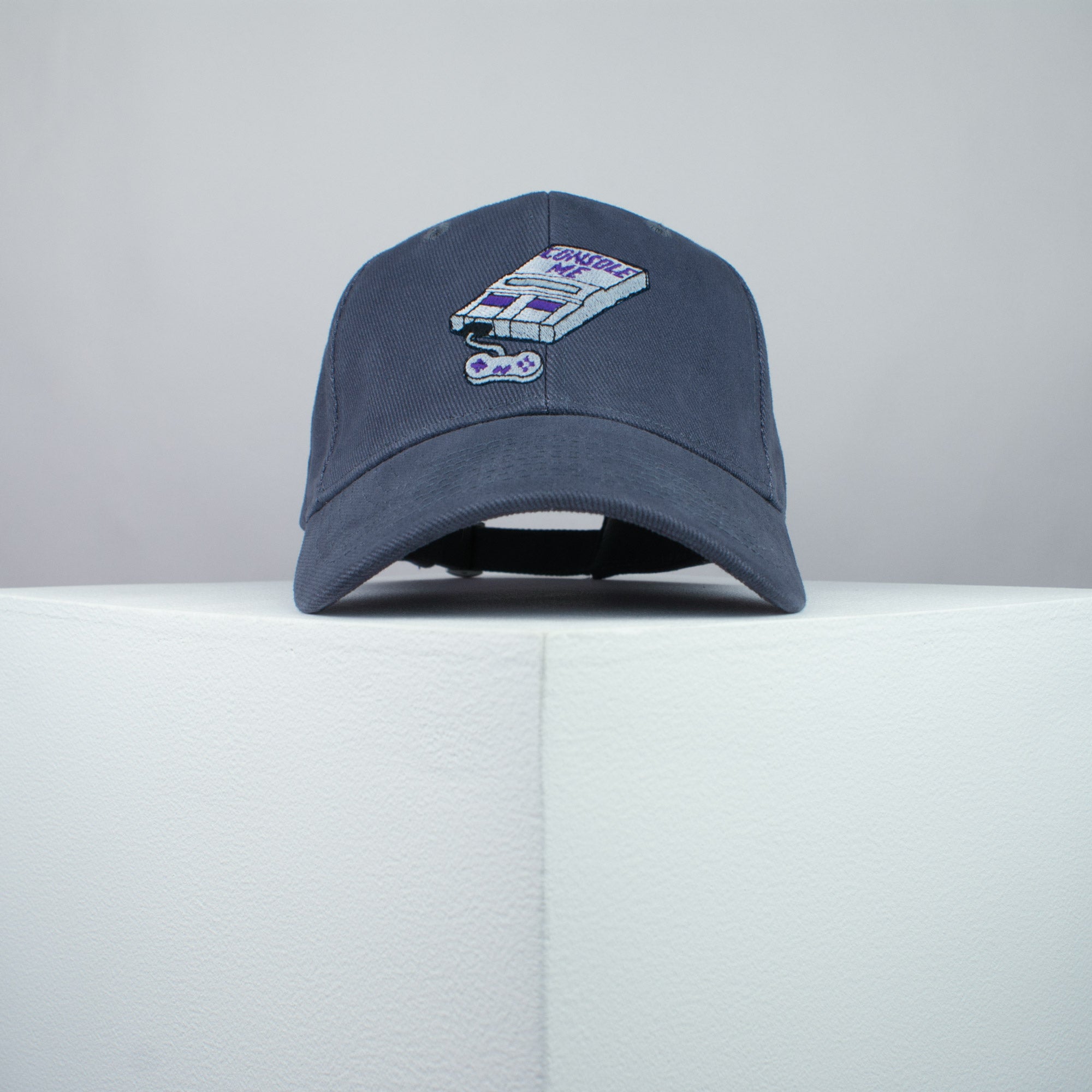 Console me embroidered baseball cap grey / SNES / nintendo / N64 / gaming / gamer / embroidery / patch / dad / hat / cap / clothing // Hatty Hats / iron on patch / dad hat embroidered patch / badge / applique / embroidered / punk patches / trucker hat / snapback / caps / dad hats / baseball hat / mens hat / womens hat / embroidered hat / dad cap / embroidered cap