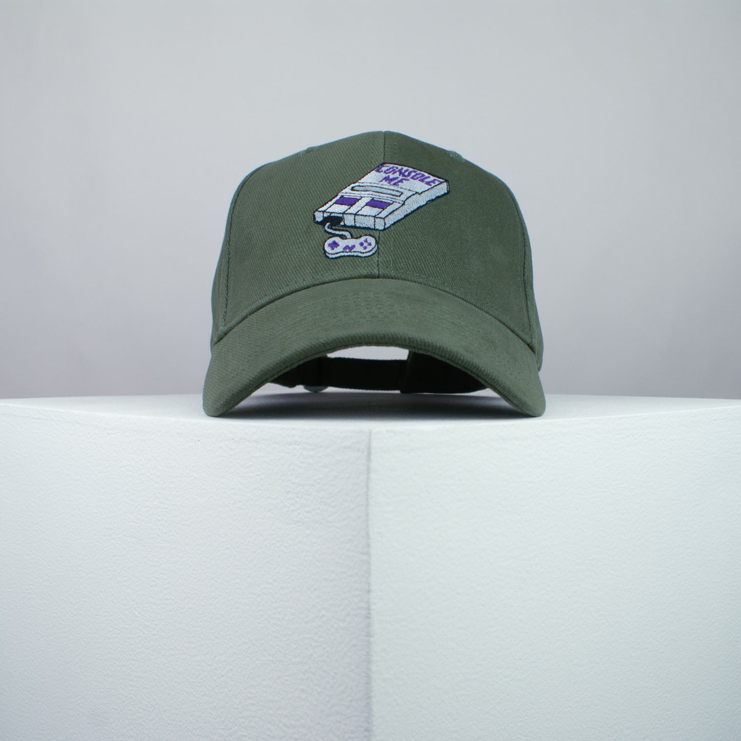 Console me embroidered baseball cap olive green / SNES / nintendo / N64 / gaming / gamer / embroidery / patch / dad / hat / cap / clothing // Hatty Hats / iron on patch / dad hat embroidered patch / badge / applique / embroidered / punk patches / trucker hat / snapback / caps / dad hats / baseball hat / mens hat / womens hat / embroidered hat / dad cap / embroidered cap
