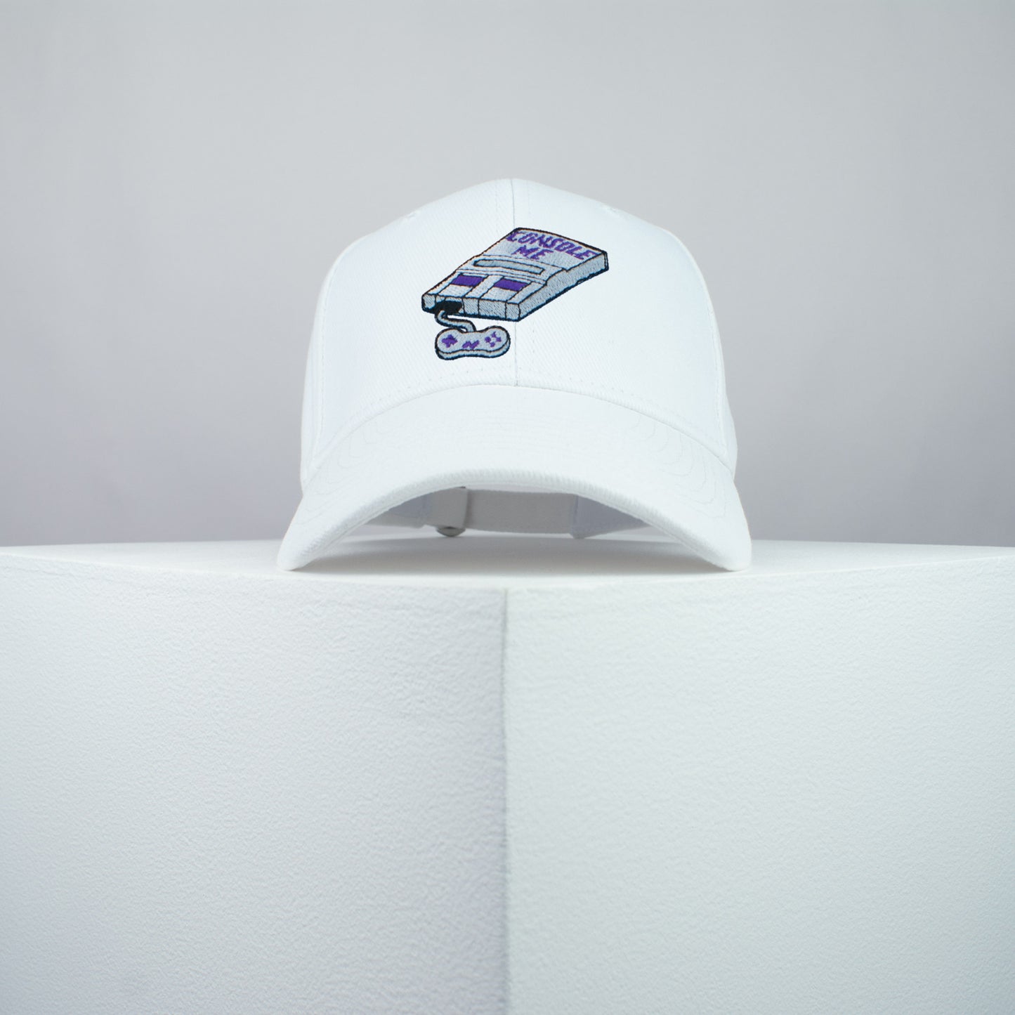 Console me embroidered baseball cap white / SNES / nintendo / N64 / gaming / gamer / embroidery / patch / dad / hat / cap / clothing // Hatty Hats / iron on patch / dad hat embroidered patch / badge / applique / embroidered / punk patches / trucker hat / snapback / caps / dad hats / baseball hat / mens hat / womens hat / embroidered hat / dad cap / embroidered cap